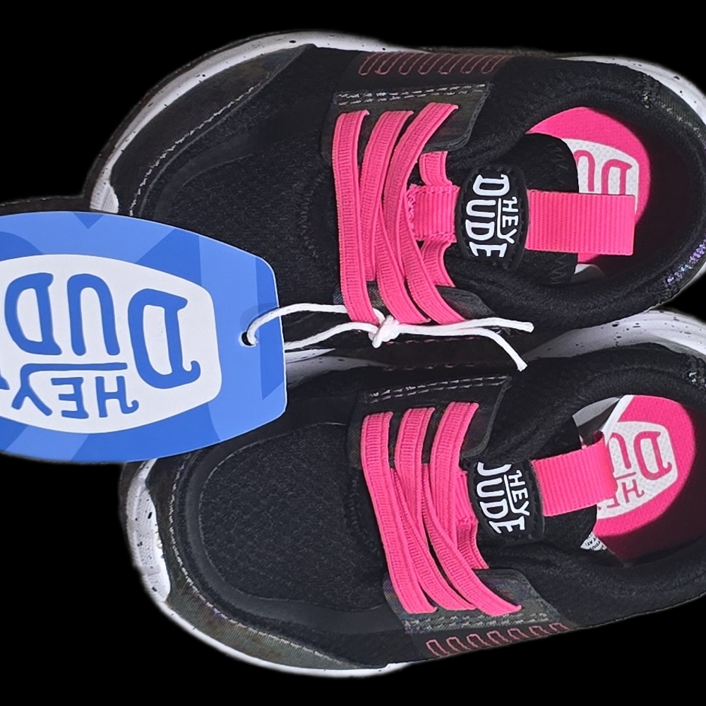Hey Dude Kids Sneakers in Black and Pink